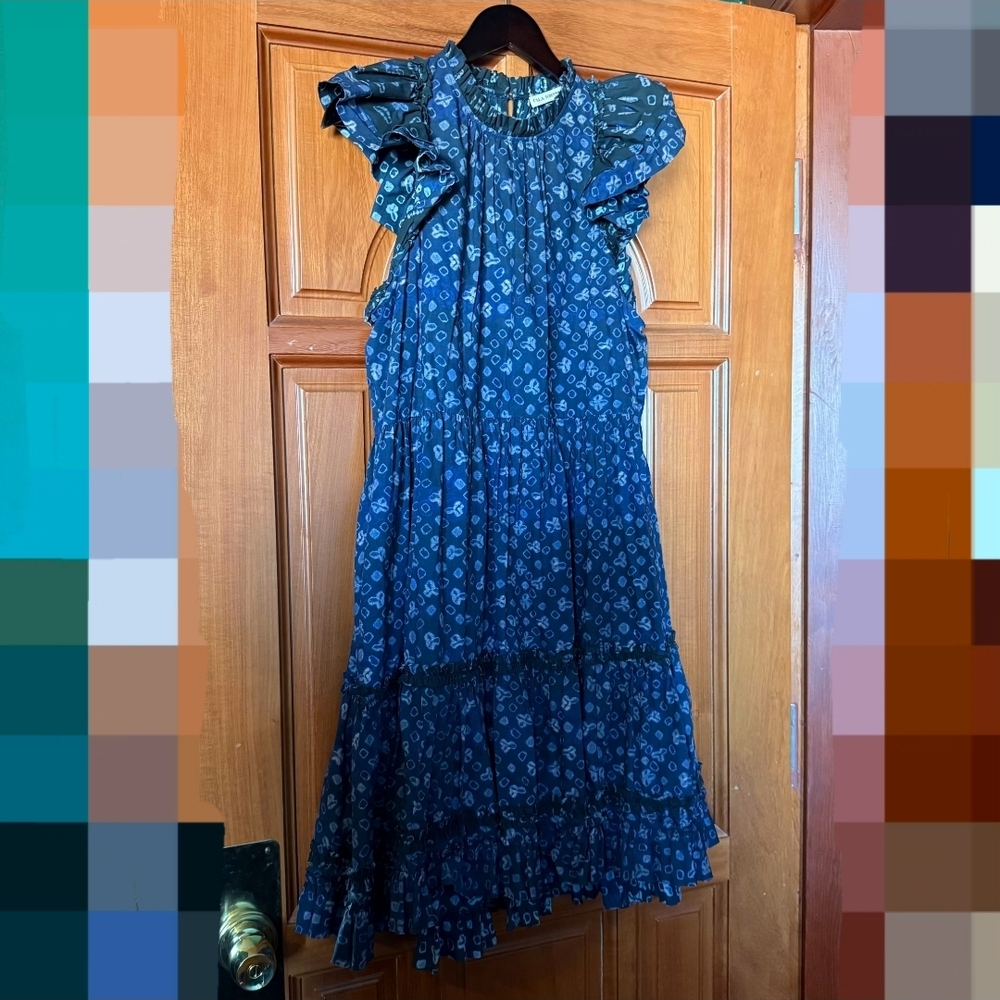 Ulla Johnson Navy Patterned Dress - Picture 4 of 9
